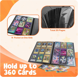 Card Binder, 9 Pocket Trading Card Album Folder,20 Pages, 360 Card Capacity Spor - Image 4