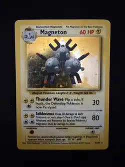 Magneton 9/102 Pokemon Card TCG Base Set Unlimited Holo Rare - Image 1