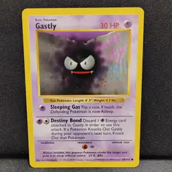 1999 Gastly Pokemon Base Set Shadowless 50/102 Vintage Original 1st Year Card 50 - Image 3