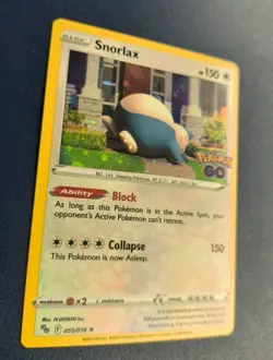 Snorlax 055/078 Cosmos Holo Rare Promo Pokemon GO Stamped Pokemon Card Mint - Image 2