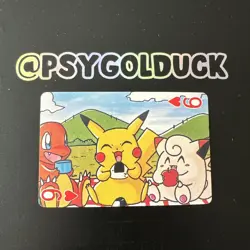 Japanese Pokemon Playing Card Pikachu Charmander Clefairy picnic - Image 1