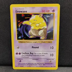 1999 Drowzee Pokemon Base Set Shadowless 49/102 Vintage Original 1st Year Card - Image 3