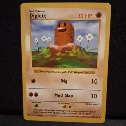 1999 Diglett Pokemon Base Set Shadowless 47/102 Vintage Original 1st Year Card - Image 1