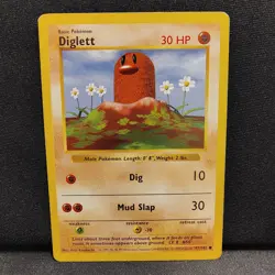 1999 Diglett Pokemon Base Set Shadowless 47/102 Vintage Original 1st Year Card - Image 3