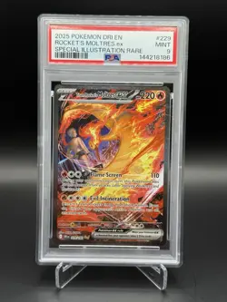 Pokemon TCG Team Rockets Moltres EX Card 229/182 PSA Mint 9 - Image 1