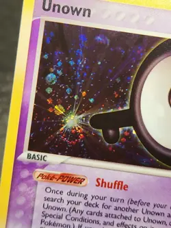 UNOWN Q Q/28 EX Unseen Forces HOLO rare Pokemon TCG card CLEAN Swirl Perfect - Image 5