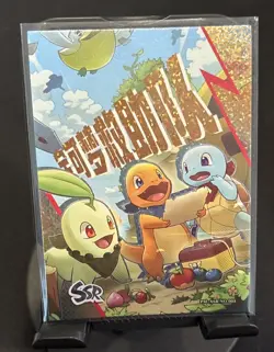 Full Art Chikorita & Squirtle SSR No. 003 NON-TCG Pokemon Card Eif Origin 2.0 - Image 1