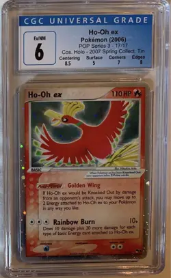 CGC 6 Ho-oh Ex Holographic Pokemon Card 17/17 - Image 1