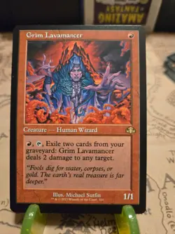 MTG Grim Lavamancer Dominaria Remastered Regular Retro Frame Rare NM - Image 1