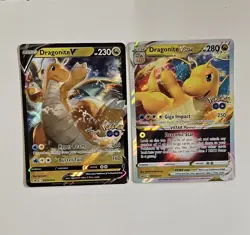 Dragonite V & Dragonite VSTAR SWSH236 SWSH235 Black Star Promo Cards Pokemon GO - Image 1