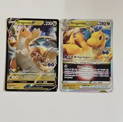Dragonite V & Dragonite VSTAR SWSH236 SWSH235 Black Star Promo Cards Pokemon GO - Image 5