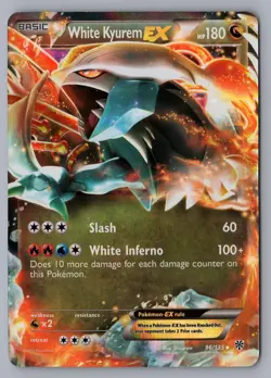 WHITE KYUREM EX 96/135 HOLO RARE EX PLASMA STORM POKEMON LP - Image 1