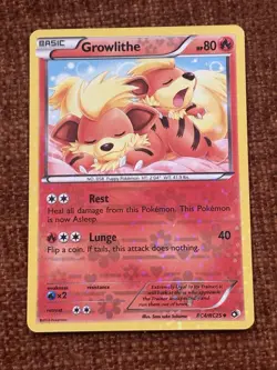 Growlithe RC4/RC25 Holo Legendary Treasures Radiant Collection Pokemon Card NM - Image 1