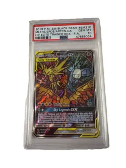Pokemon TCG Moltres Zapdos Articuno GX SM210 Stained Glass Promos Holo PSA 10 - Image 1
