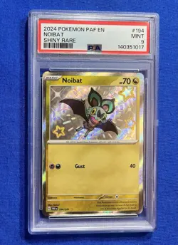 2024 POKEMON PAF EN-PALDEAN FATES SHINY RARE #194 NOIBAT PSA 9 - Image 1
