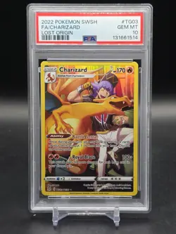 2022 POKEMON SWORD & SHIELD LOST ORIGIN #TG03 FULL ART/CHARIZARD PSA 10 - Image 1
