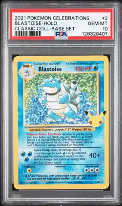 2021 POKEMON CELEBRATIONS CLASSIC COLL #2 BLASTOISE-HOLO PSA 10 - Image 1