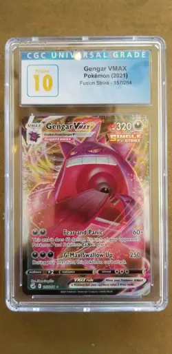2021 Poke'mon Sword & Shield Fusion Strike 157 Full Art Gengar Vmax CGC 10* - Image 1