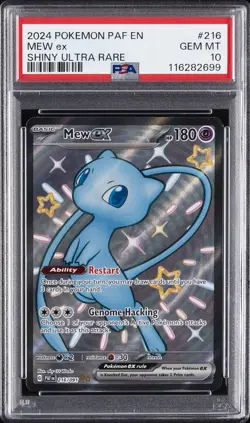 2024 POKEMON PAF EN-PALDEAN FATES SHINY ULTRA RARE #216 MEW EX PSA 10 - Image 1