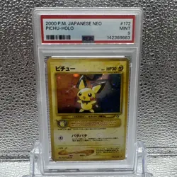 Pokemon PSA 9 Pichu Japanese Neo Holo Rare - Image 1