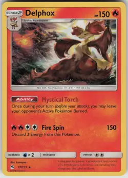 Pokemon Delphox Holo Rare SM - Forbidden Light 17/131 NM - Image 1