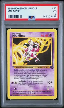 142203485 Mr. Mime 1999 Pokemon Jungle #22 PSA 3 - Image 1