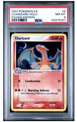 Pokemon TCG Charizard EX Power Keepers Holo Rare PSA 8 6/108 HOLDING SWIRL - Image 1