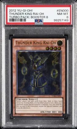 2012 YU-GI-OH! TURBO PACK: BOOSTER EIGHT #EN000 THUNDER KING RAI-OH PSA 8 - Image 1