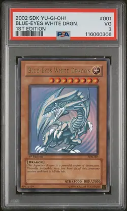 Yugioh Blue Eyes White Dragon SDK-001 1st Edition Ultra Rare PSA 3 - Image 1