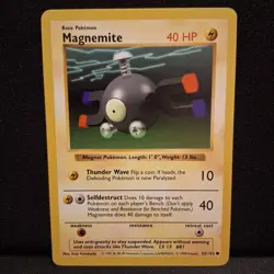 1999 Magnemite Pokemon Base Set Shadowless 53/102 Vintage Original 1st Year Card - Image 1