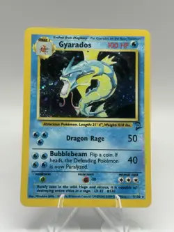 Pokemon Gyarados TCG Base Set 2 Holo Unlimited Rare Card 7/130 LP-MP - Image 1