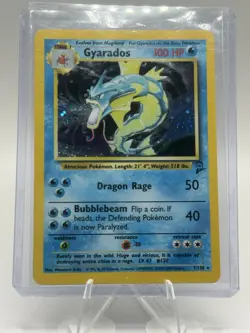 Pokemon Gyarados TCG Base Set 2 Holo Unlimited Rare Card 7/130 LP-MP - Image 3