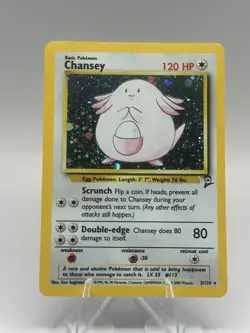 Pokemon Chansey Holo Rare TCG Card Base Set Unlimited 3/102 MP - Image 1