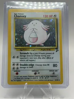 Pokemon Chansey Holo Rare TCG Card Base Set Unlimited 3/102 MP - Image 3