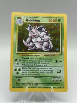 Pokemon TCG Nidoking Base Set Holo Rare Card 11/102 Shadowless NM-LP - Image 1