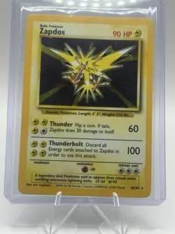 Pokemon Card - Zapdos 16/102 Holo Rare Base Set - WOTC - NM - LP - Image 3