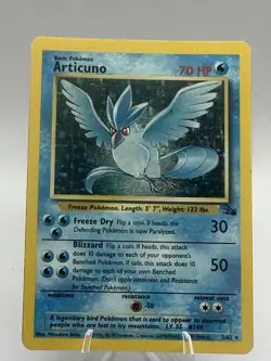 Pokemon TCG Articuno Holo Rare Card 2/62 Fossil MP Vintage - Image 1