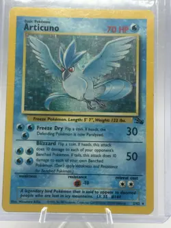 Pokemon TCG Articuno Holo Rare Card 2/62 Fossil MP Vintage - Image 3