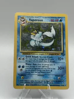 Pokemon TCG Vaporeon Holo Rare Jungle Card 12/64 Pokemon LP/MP - Image 1
