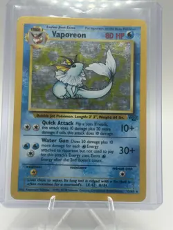 Pokemon TCG Vaporeon Holo Rare Jungle Card 12/64 Pokemon LP/MP - Image 3