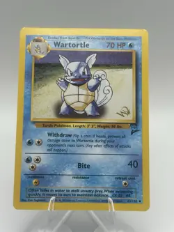 Pokemon TCG Wartortle Card 63/130 W Stamp Base Set 2, WOTC Promo MP - Image 1