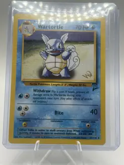 Pokemon TCG Wartortle Card 63/130 W Stamp Base Set 2, WOTC Promo MP - Image 3