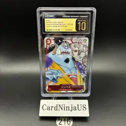 CGC 10 PRISTINE Jimbei Parallel ST01-005 C 25th Edition ONE PIECE Card Game 216 - Image 1