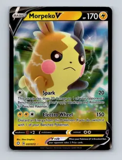 Morpeko V 037 Pokemon Shining Fates Ultra Rare Card NM+ - Image 1