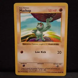1999 Machop Pokemon Base Set Shadowless 52/102 Vintage Original 1st Year Card 52 - Image 1
