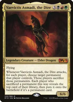 MTG Vaevictis Asmadi, the Dire Core Set 2019 Regular Mythic - Image 1