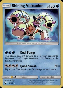 Pokemon TCG Holo Shining Volcanion Shining Legends 27/73 - Image 1