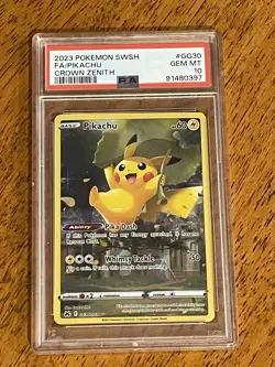 2023 Pokemon SWSH Crown Zenith Pikachu Galarian Gallery #GG30/GG70 PSA 10 - Image 1