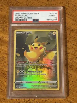 2023 Pokemon SWSH Crown Zenith Pikachu Galarian Gallery #GG30/GG70 PSA 10 - Image 3