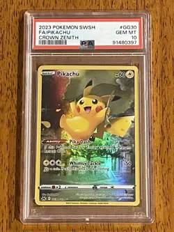 2023 Pokemon SWSH Crown Zenith Pikachu Galarian Gallery #GG30/GG70 PSA 10 - Image 4
